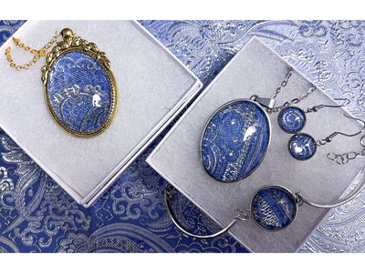 Upcycled Phantom of the Opera Fabric - Christine Rooftop Fabric Jewelry